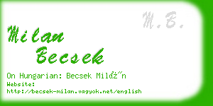 milan becsek business card